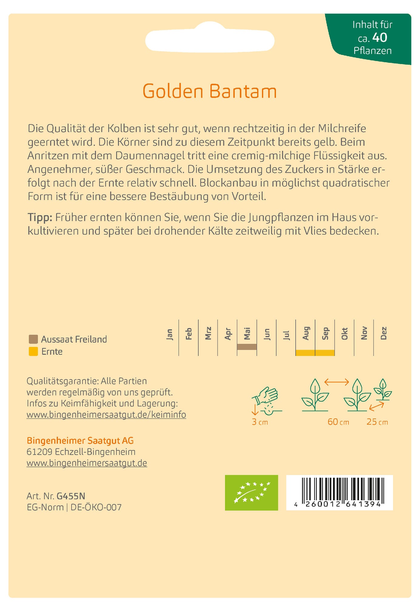 Artikelbild 2 von "BIO Zuckermais Golden Bantam" aus der Kategorie Zuckermaissamen