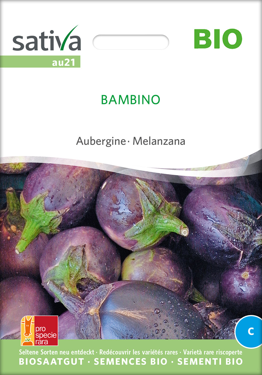 Aubergine Bambino | BIO Auberginensamen von Sativa Rheinau