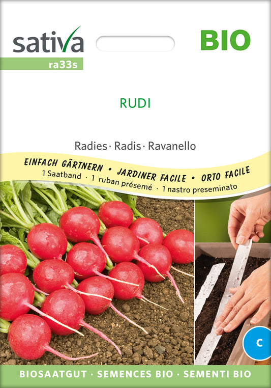 Radies Rudi (Saatband) | BIO Radieschensamen von Sativa Rheinau