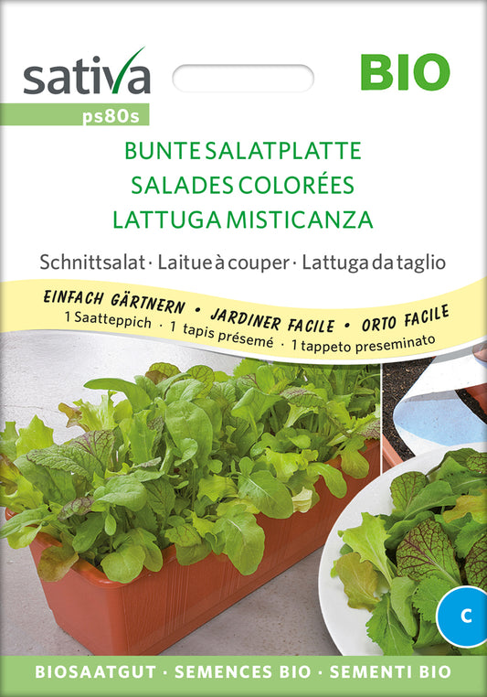 Schnittsalat Bunte Salatplatte (Saatteppich) | BIO Salatsamen von Sativa Rheinau