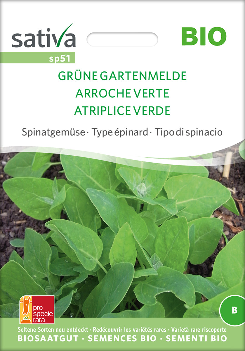Spinatgemüse Grüne Gartenmelde | BIO Spinatsamen von Sativa Rheinau