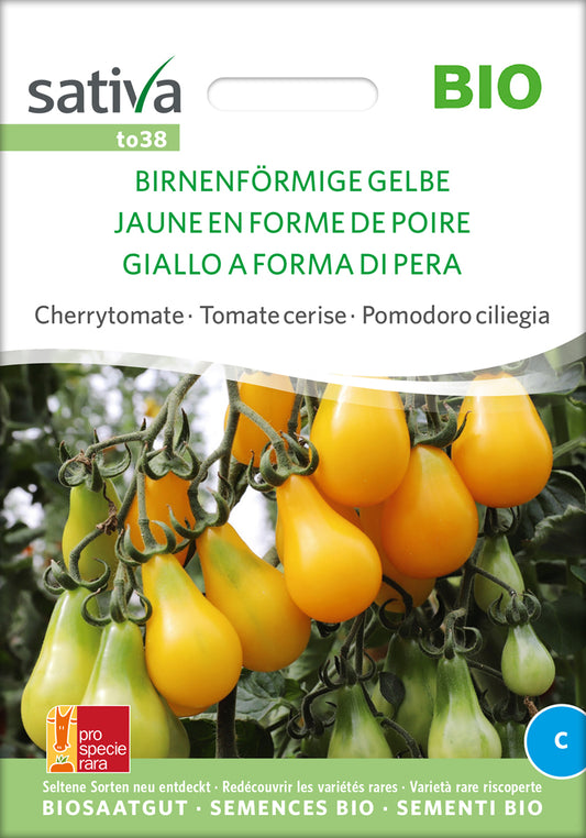 Cherrytomate Birnenförmige Gelbe | BIO Kirschtomatensamen von Sativa Rheinau