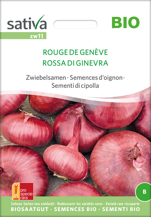 Zwiebelsamen Rouge De Genève | BIO Zwiebelsamen von Sativa Rheinau