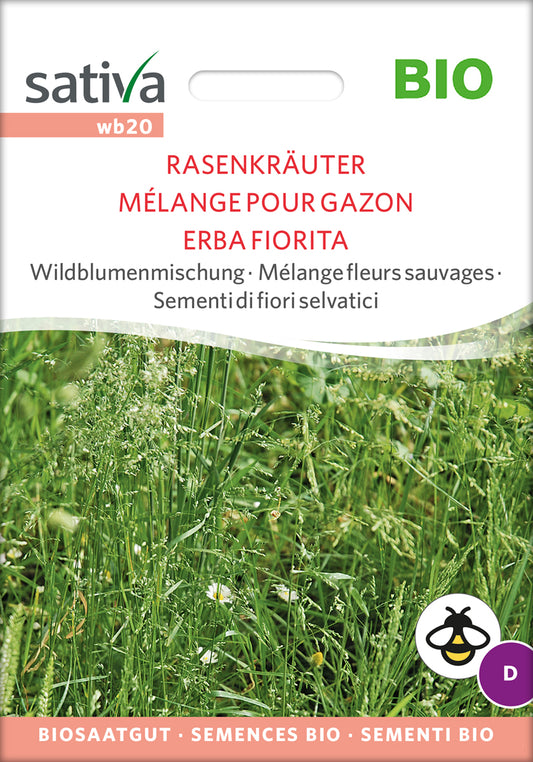 Wildblumenmischung Rasenkräuter | BIO Wildblumensamen von Sativa Rheinau