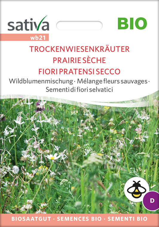 Wildblumenmischung Trockenwiesenkräuter | BIO Wildblumensamen von Sativa Rheinau