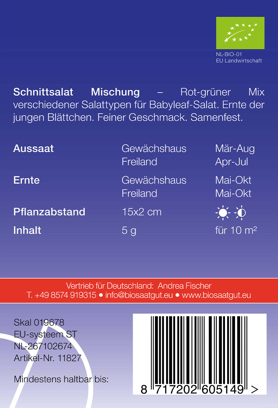 Schnittsalat Mischung | BIO Pflücksalatsamen von De Bolster