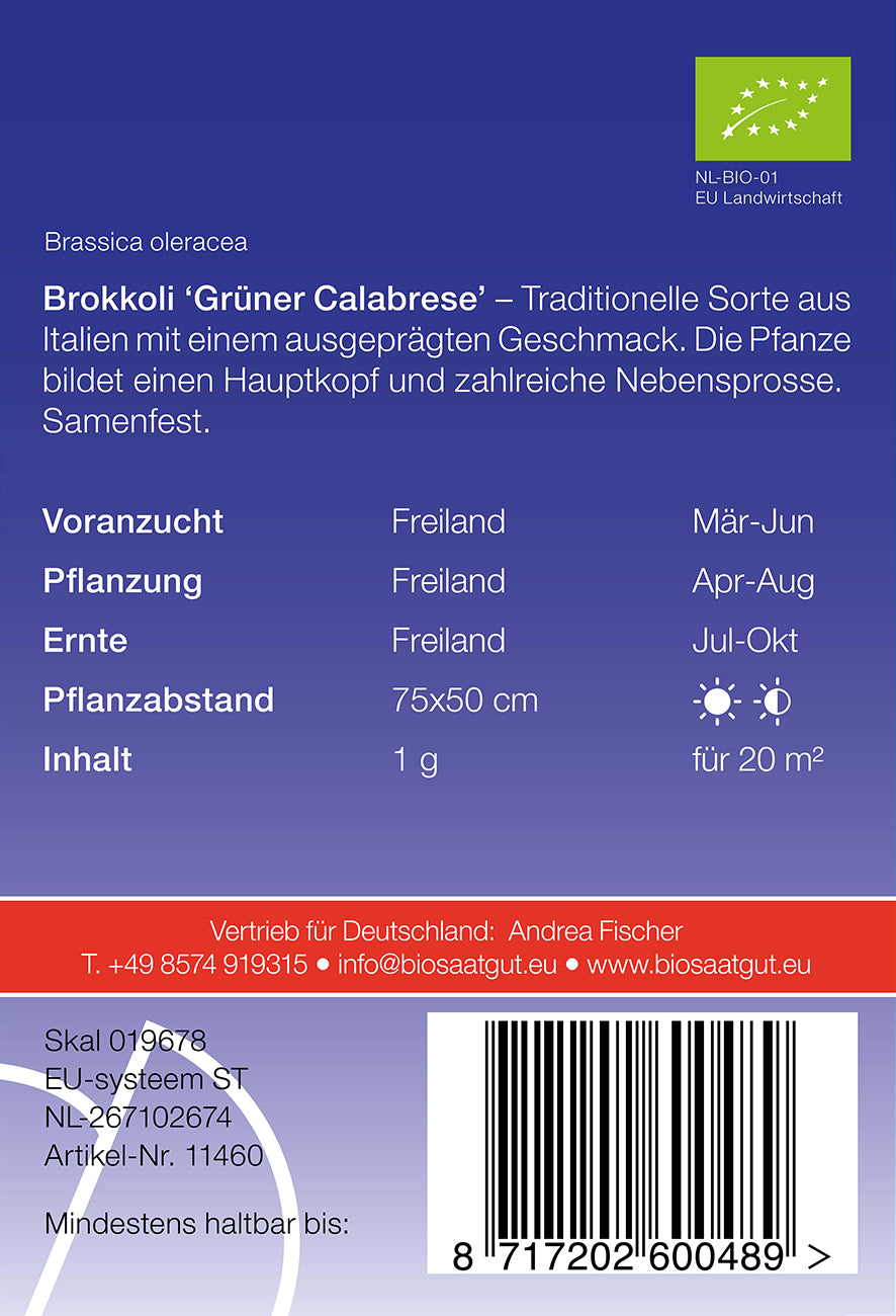 Brokkoli Grüner Calabrese | BIO Brokkolisamen von De Bolster