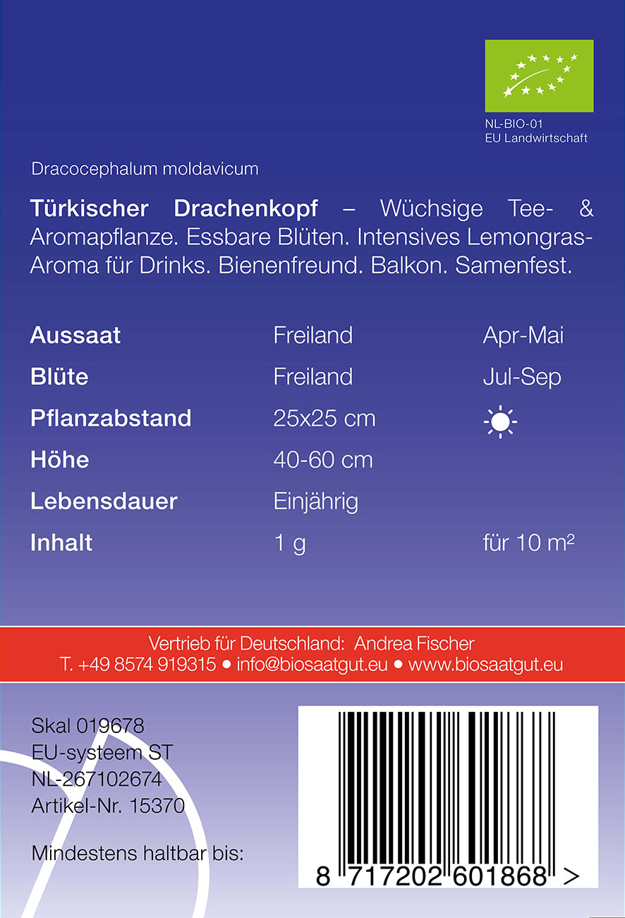 Türkischer Drachenkopf | BIO Kräutersamen von De Bolster