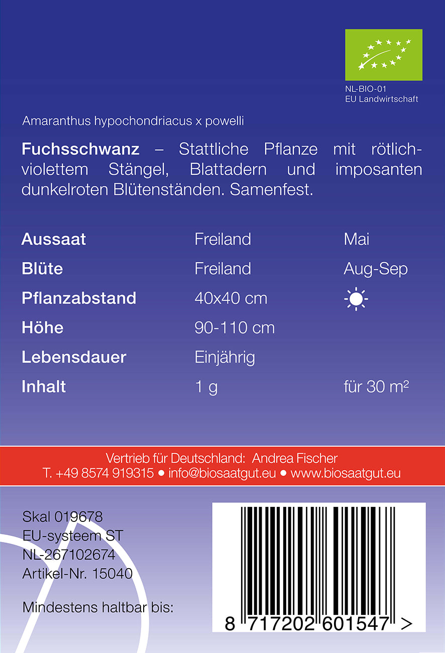 Fuchsschwanz | BIO Fuchsschwanzsamen von De Bolster [MHD 12/2023]