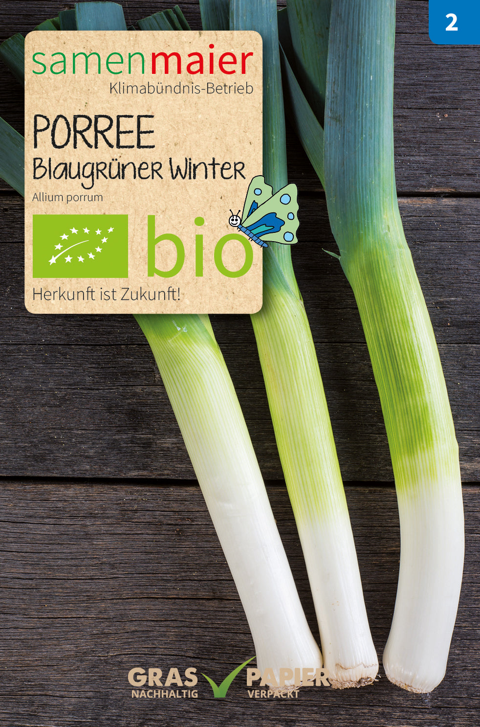 Porree Blaugrüner Winter | BIO Lauchsamen von Samen Maier