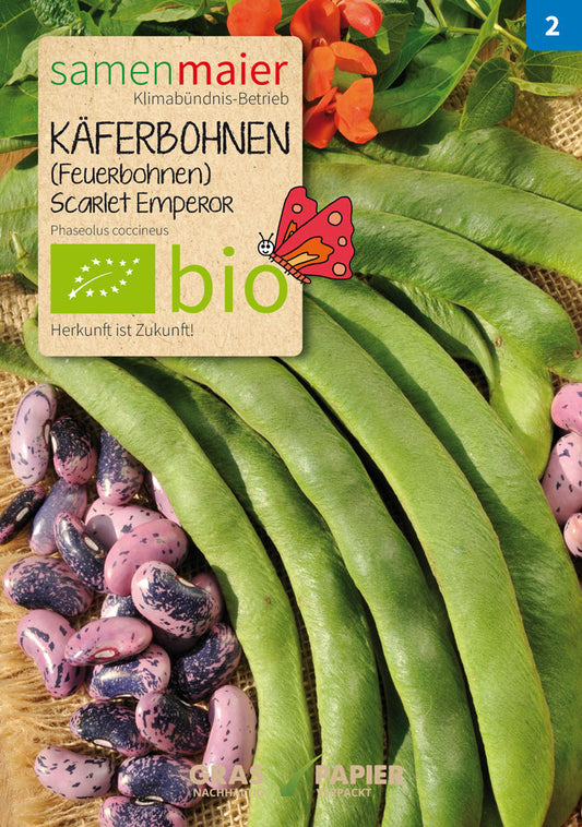 Käferbohne Scarlet Emporer (Feuerbohnen) | BIO Prunkbohnensamen von Samen Maier