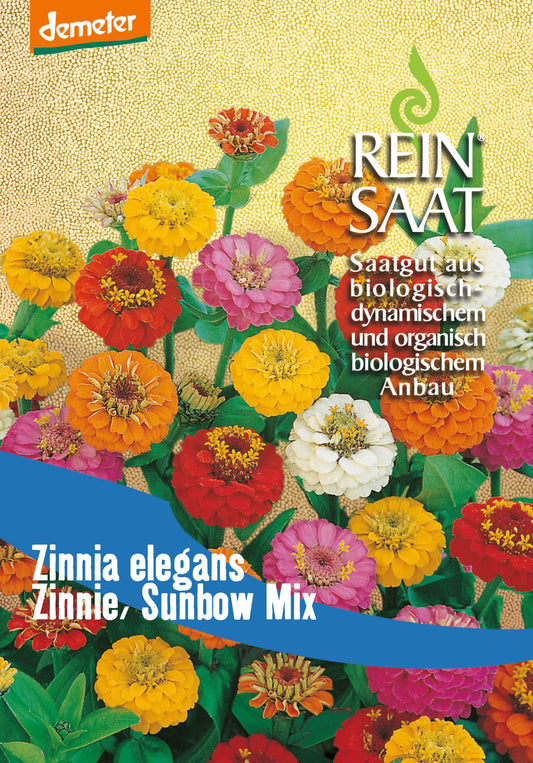 Zinnie Sunbow Mix | BIO Zinniensamen von Reinsaat