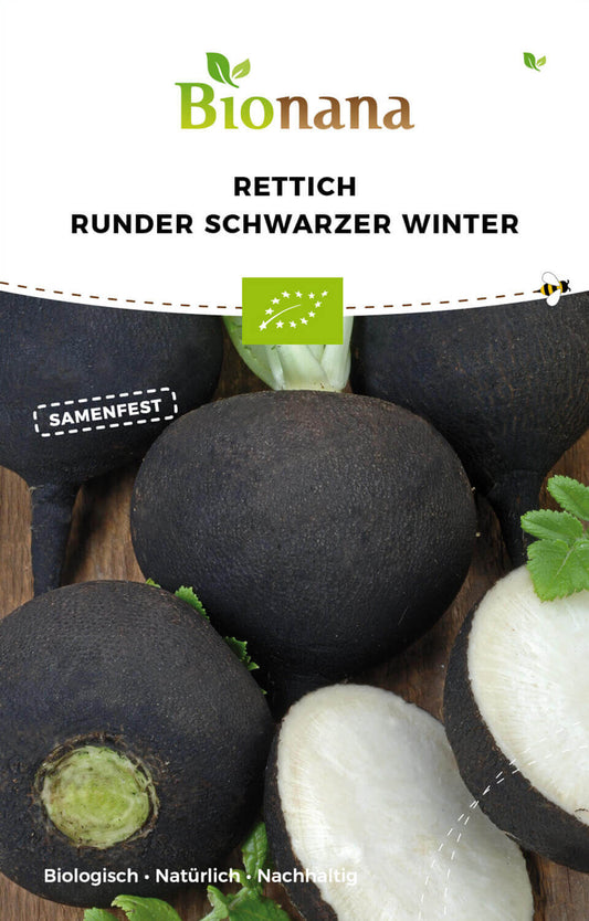 Rettich Runder Schwarzer Winter | BIO Rettichsamen von Bionana [MHD 12/2023]