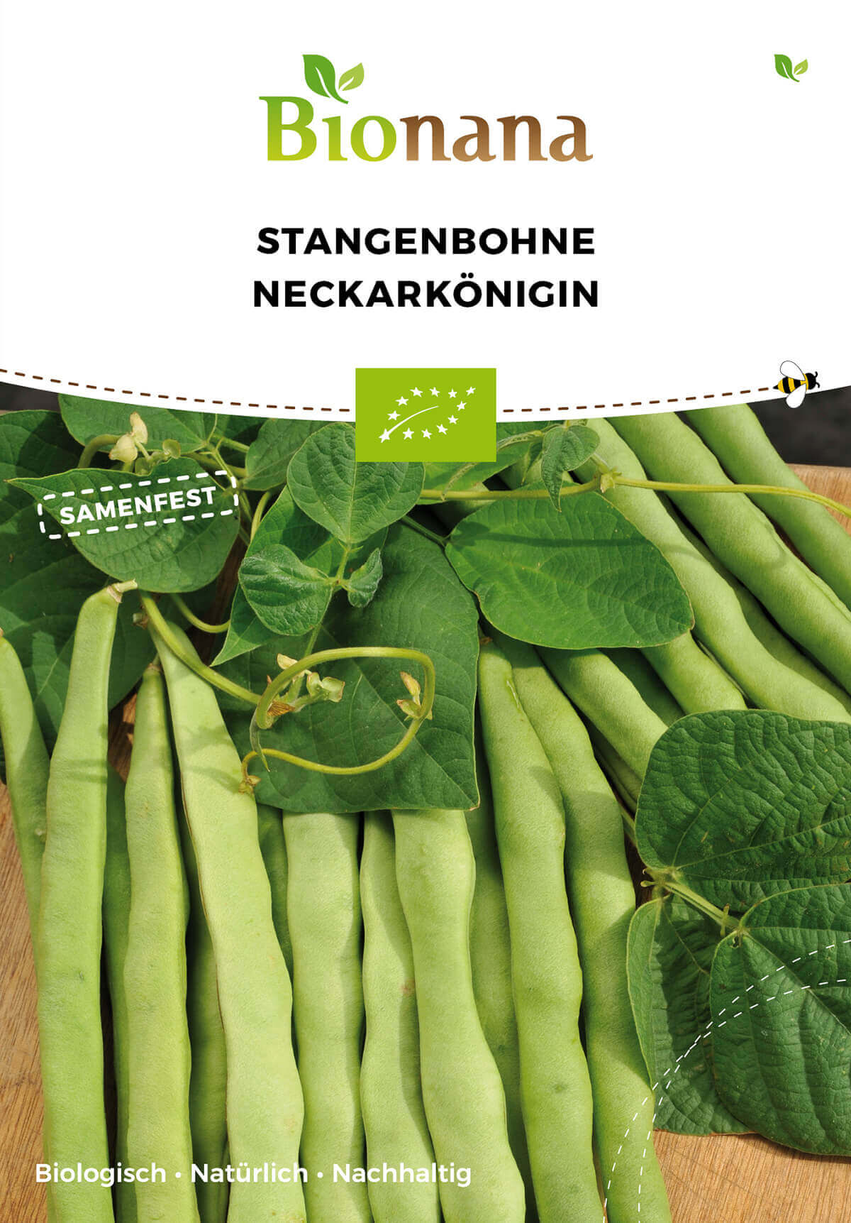 Stangenbohne Neckarkönigin | BIO Stangenbohnensamen von Bionana