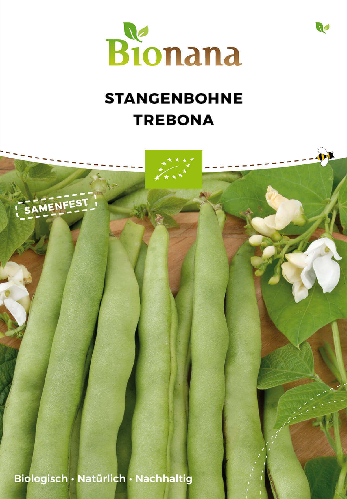 Stangenbohne Trebona | BIO Stangenbohnensamen von Bionana [MHD 12/2023]