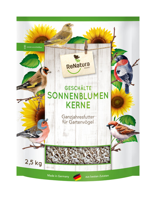 Geschälte Sonnenblumenkerne (2,5 kg) | Vogelfutter von ReNatura