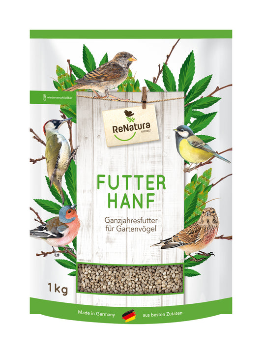 Futter-Hanf (1 kg) | Gartenvogelfutter von ReNatura