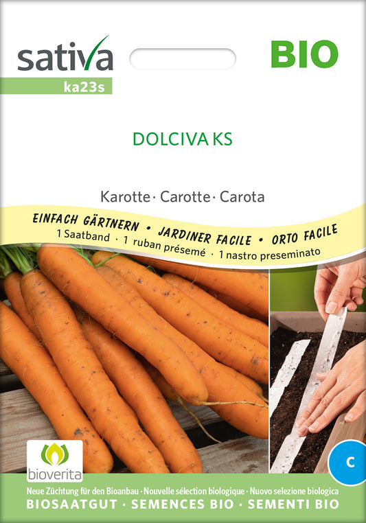 Karotte Dolciva (Saatband) | BIO Möhrensamen von Sativa Rheinau
