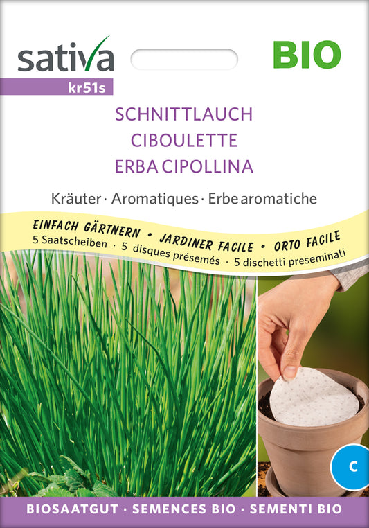 Schnittlauch (Saatscheibe) | BIO Schnittlauchsamen von Sativa Rheinau