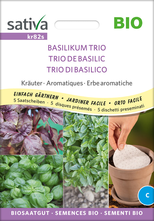 Basilikum Trio (Saatscheibe) | BIO Basilikumsamen von Sativa Rheinau