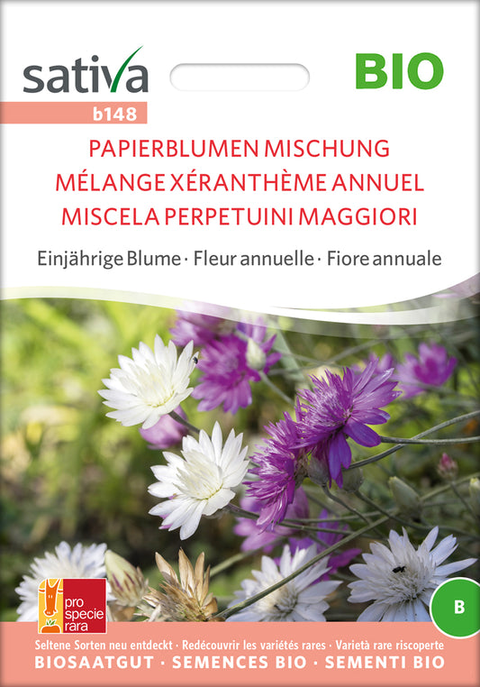 Papierblumen Mischung | BIO Wildblumensamen von Sativa Rheinau