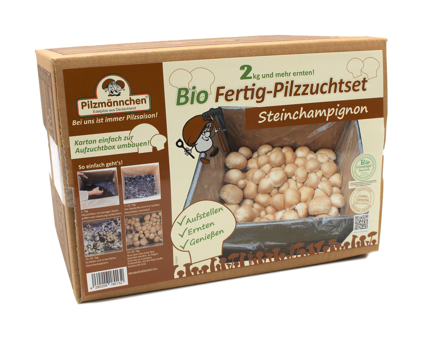 Pilzzuchtset Steinchampignon | BIO Pilzzucht von Pilzmännchen [MHD 09/2023]