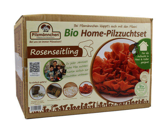 Home Pilzzuchtset Rosenseitling | BIO Pilzzucht von Pilzmännchen [MHD 07/2023]