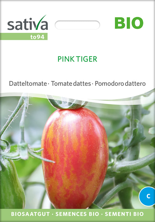 Datteltomate Pink Tiger | BIO Stabtomatensamen von Sativa Rheinau