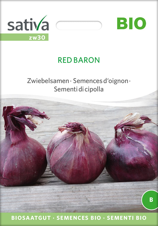 Zwiebelsamen Red Baron | BIO Zwiebelsamen von Sativa Rheinau