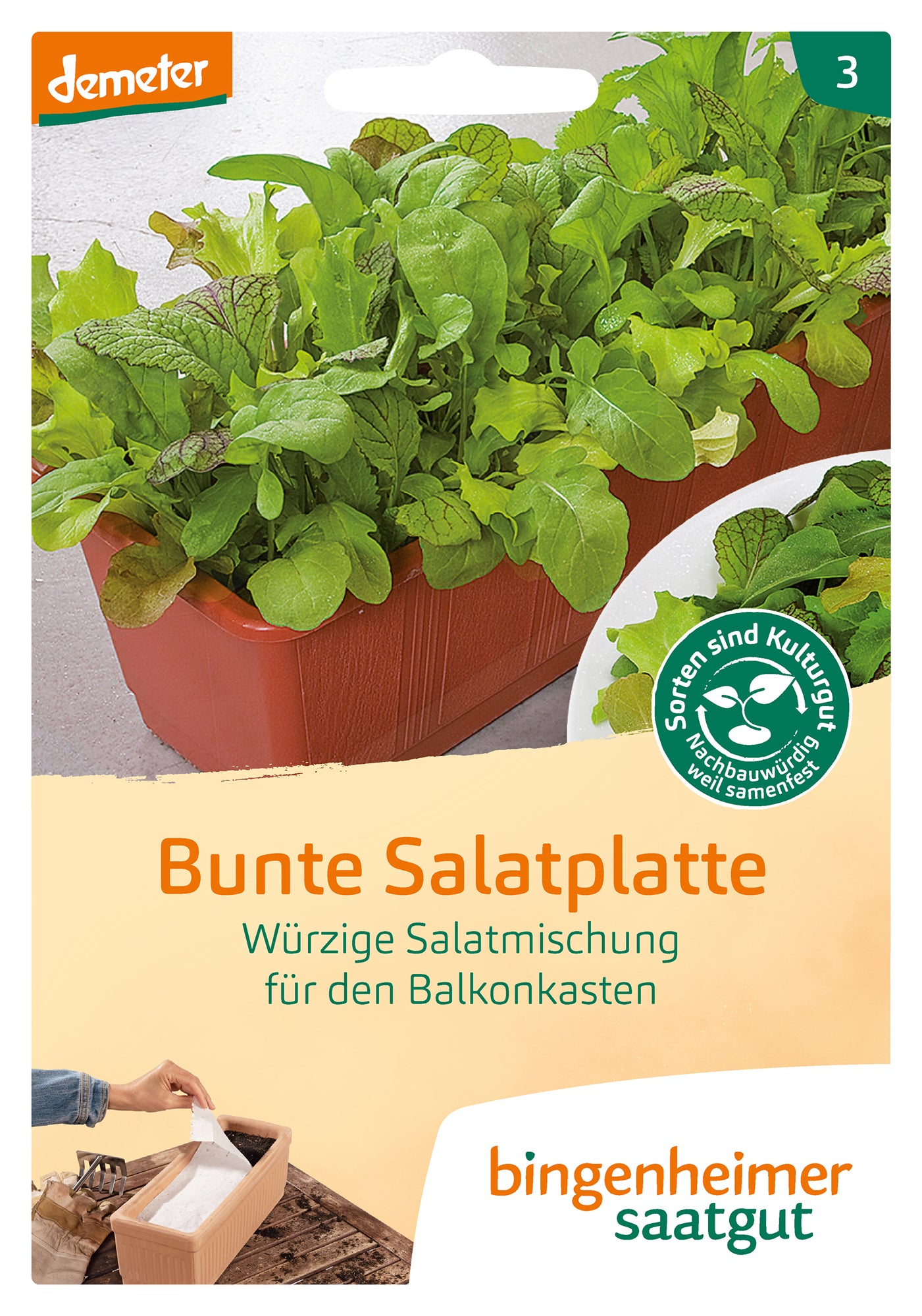Bunte Salatplatte Saatplatte | BIO Salatsamen von Bingenheimer Saatgut
