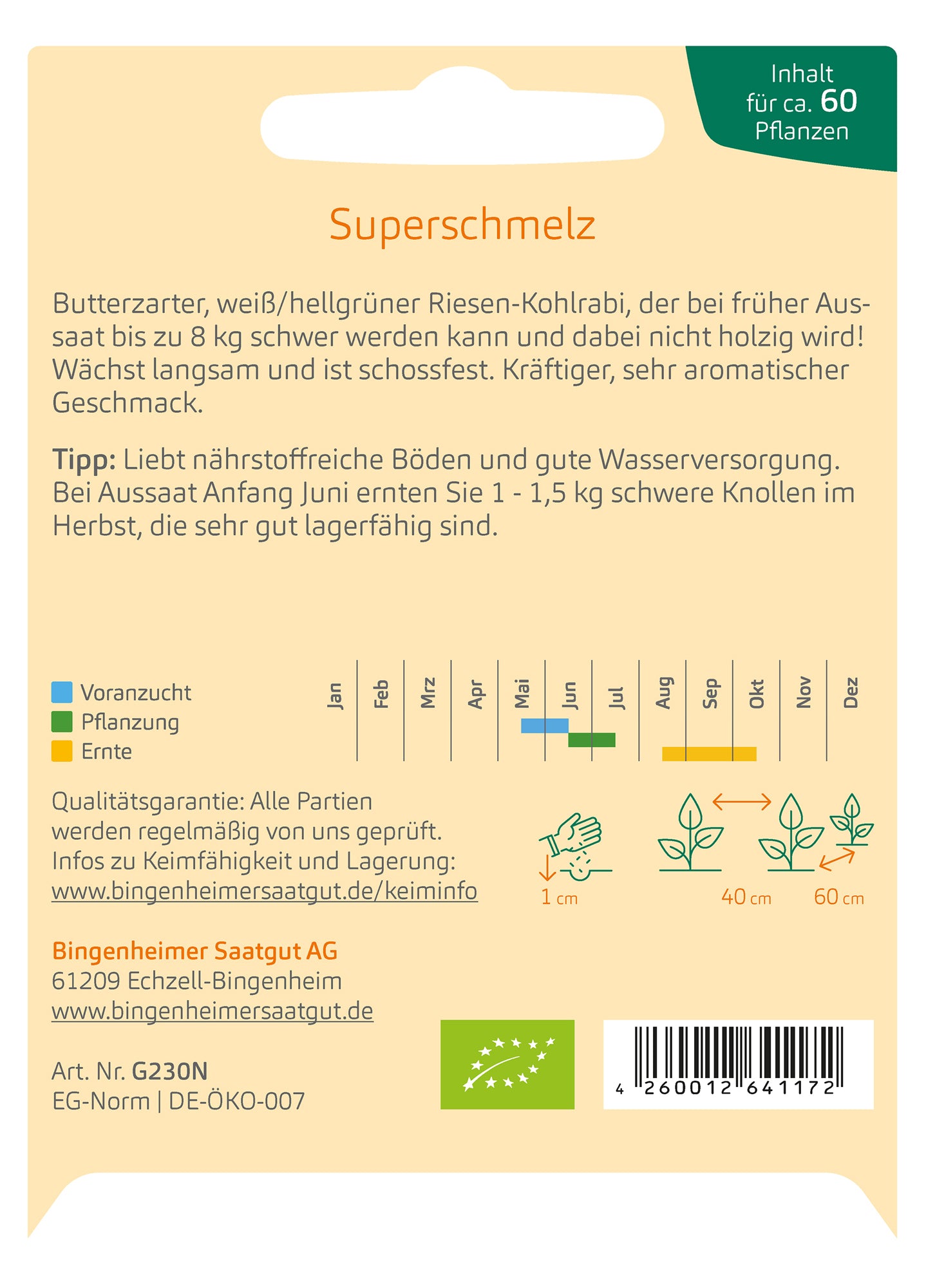 Kohlrabi Superschmelz | BIO Kohlrabisamen von Bingenheimer Saatgut