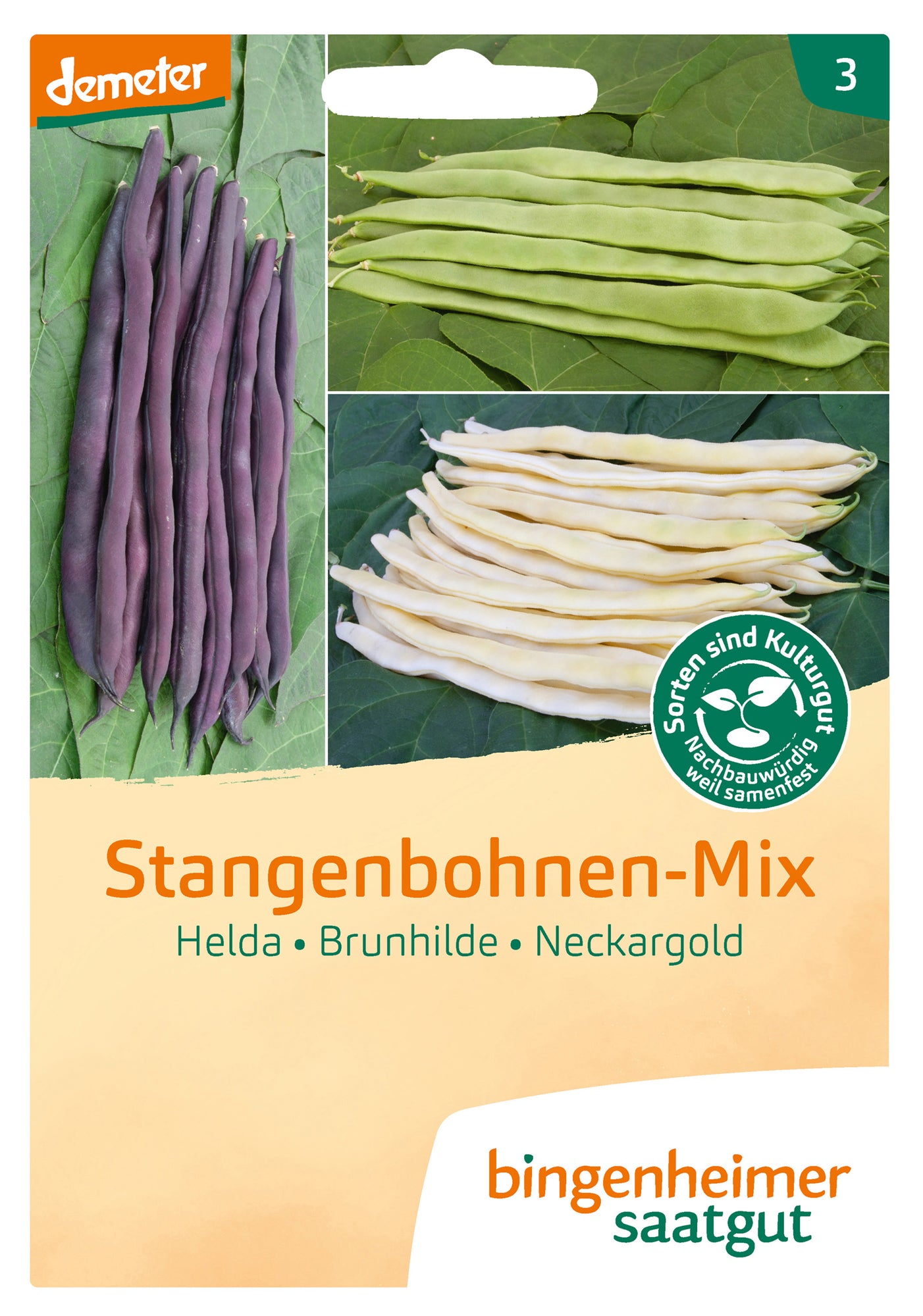 Stangenbohne Stangenbohnen-Mix | BIO Stangenbohnensamen von Bingenheimer Saatgut