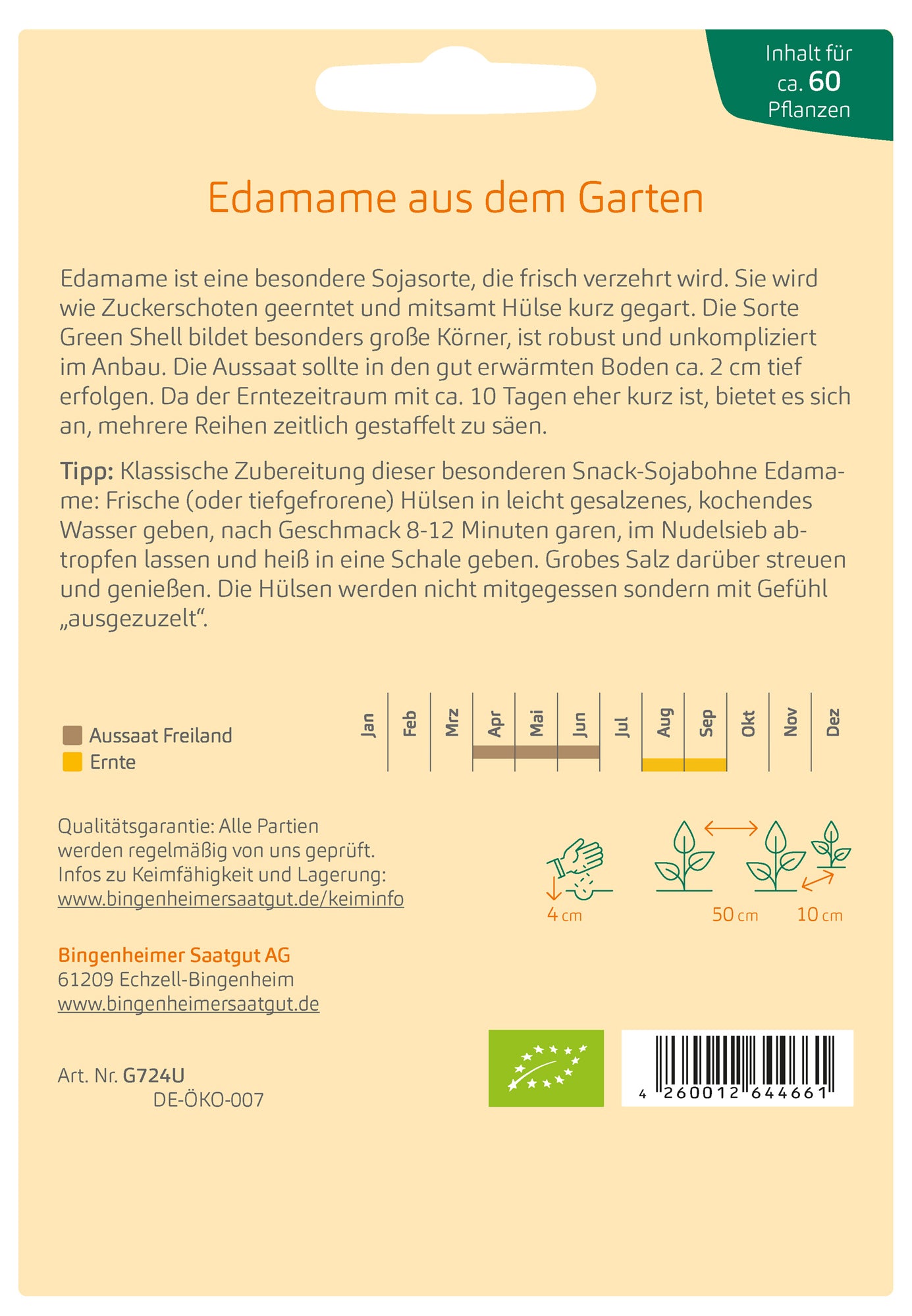 Soja Snack-Edamame | BIO Bohnensamen von Bingenheimer Saatgut
