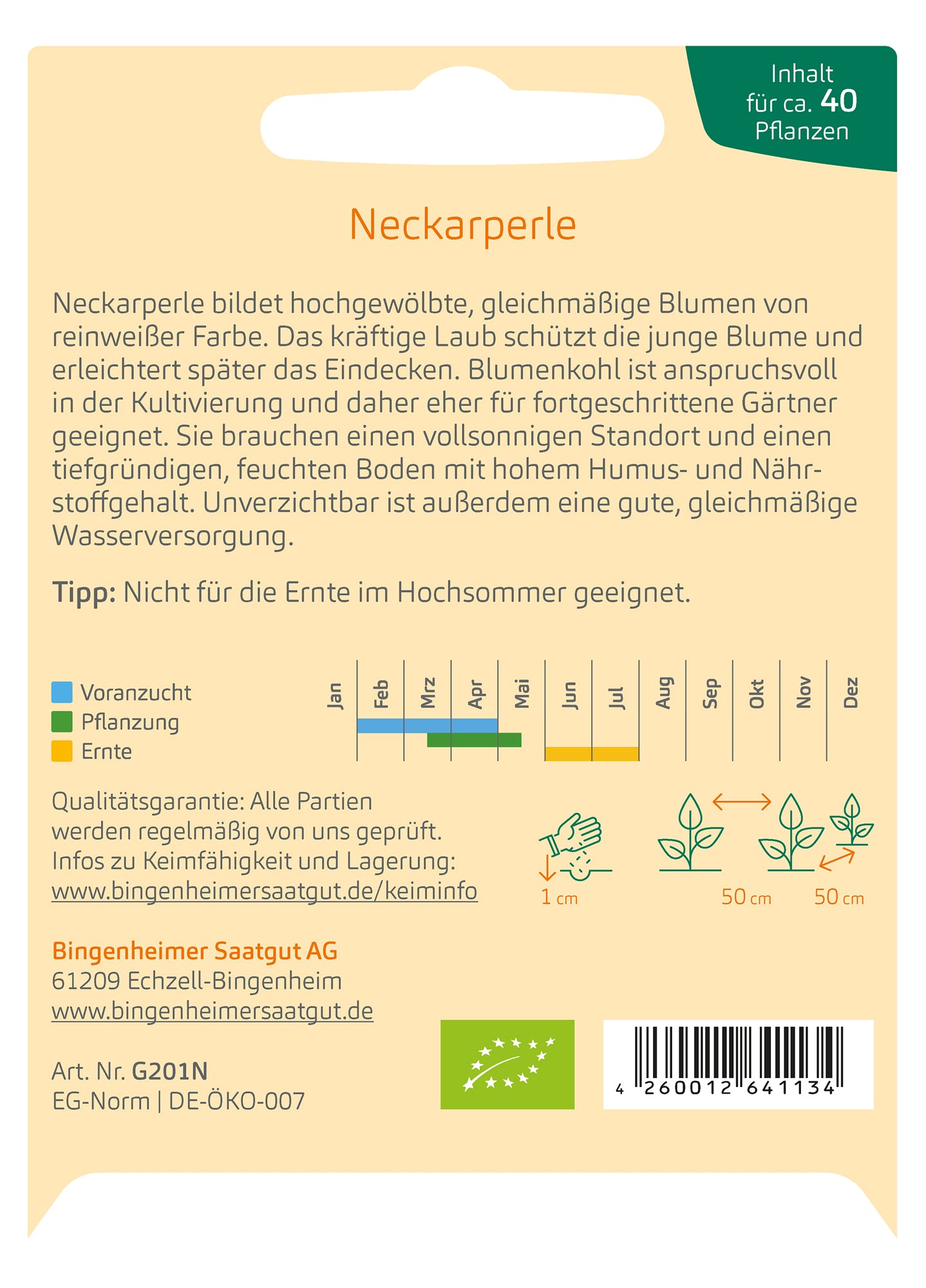 Blumenkohl Neckarperle | BIO Blumenkohlsamen von Bingenheimer Saatgut